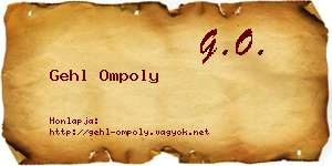 Gehl Ompoly névjegykártya